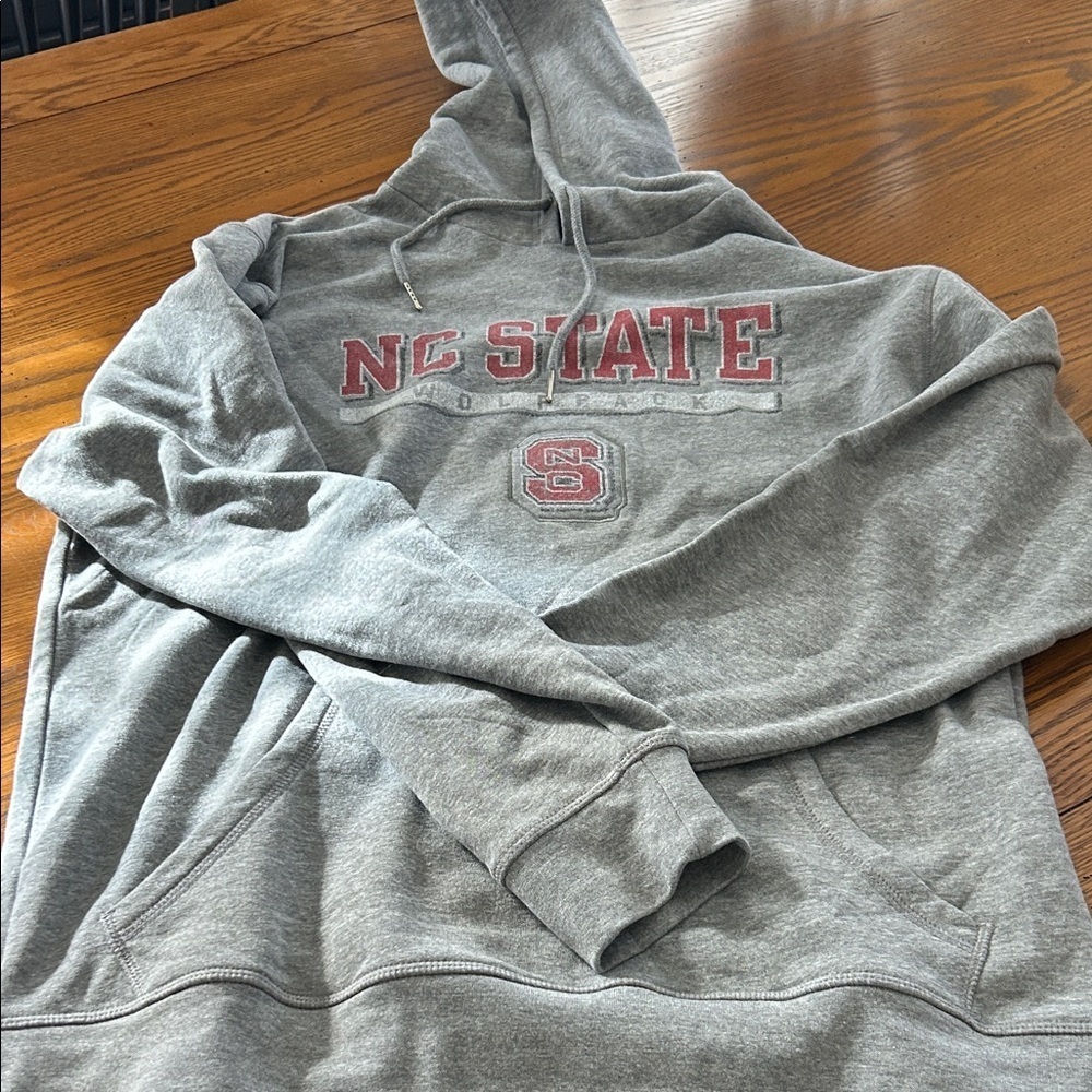 Champion Gray Hoodie with Red Print